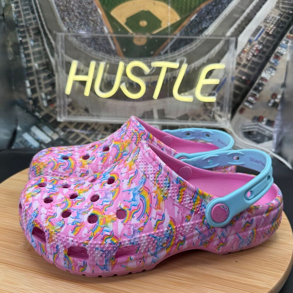 Crocs unisex Lisa Frank Unicorn Classic Clogs M5/W7 - Picture 2 of 10